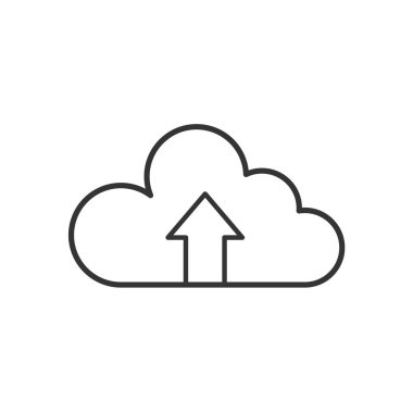 Bulut yükleme simgesi vektörü katı gri