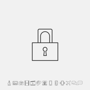 Web sitesi ve grafik tasarımı için lock pad simgesi vektör çizimi
