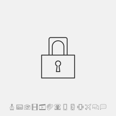 Web sitesi ve grafik tasarımı için lock pad simgesi vektör çizimi