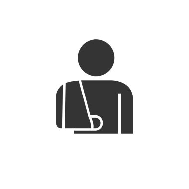 Kırık kol simgesi vektörü katı gri