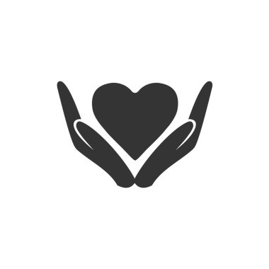 kalp elde simge vektörü katı gri