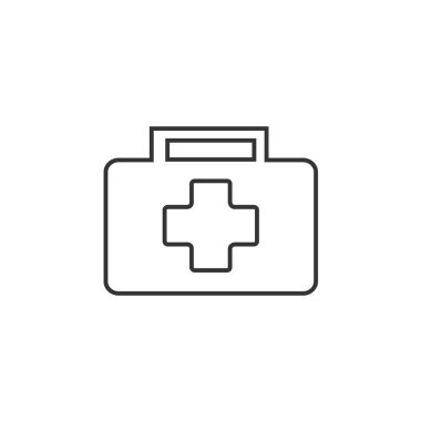 İlk yardım çantası simgesi vektörü katı gri