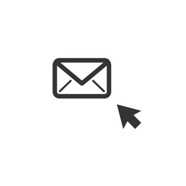 Grafik tasarımı ve web siteleri için e- posta simgesi vektör illüstrasyonu