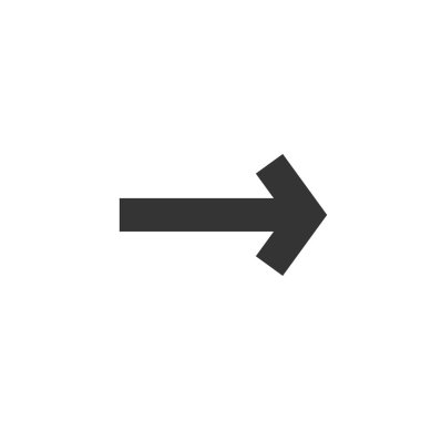 Grafik tasarımı ve web siteleri için sağ ok simgesi vektör çizimi