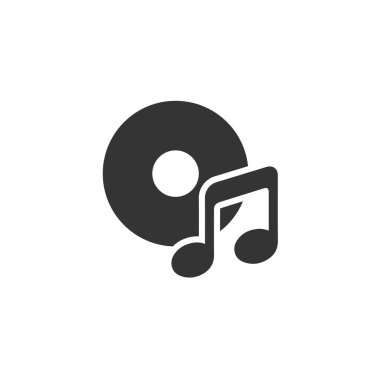 Web sitesi ve grafik tasarımı için müzik diski simgesi vektör çizimi
