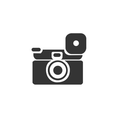 Web sitesi ve grafik tasarımı için kamera ikonu vektör illüstrasyonu