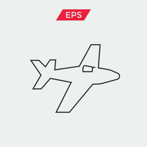 Plane Icon Vector Grey Website Graphic Design — Stock Vector