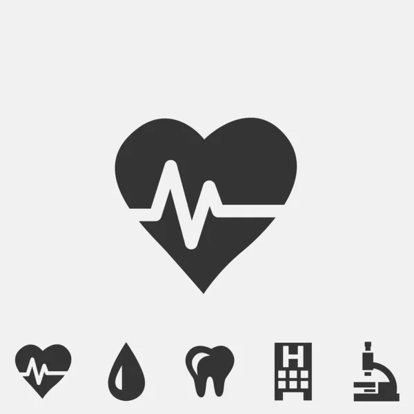Heart Beat Icon Vector Illustration Sign Eps10 — Vetor de Stock