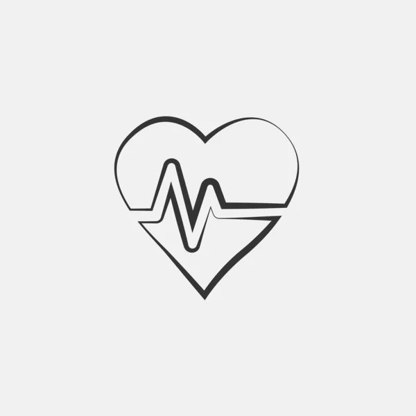 Heart Beat Icon Vector Illustration Sign Eps10 — Stockový vektor