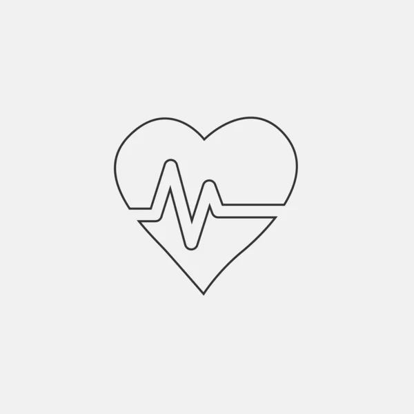 Heart Beat Icon Vector Illustration Sign Eps10 — Vetor de Stock