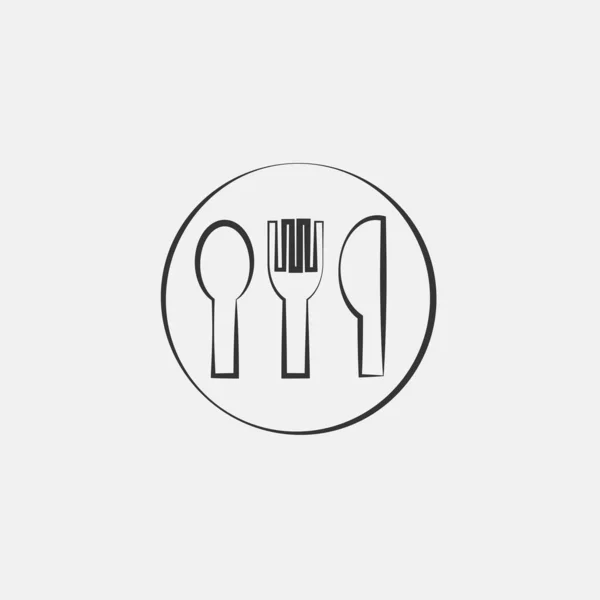 Cutlery Knife Spoon Folk Icon Vector Illustration Sign Eps10 — Image vectorielle