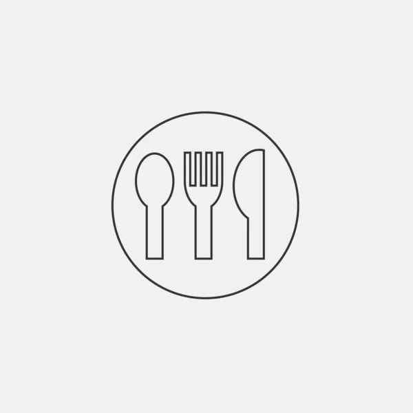 Cutlery Knife Spoon Folk Icon Vector Illustration Sign Eps10 — Stok Vektör