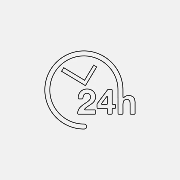 Hour Service Icon Vector Illustration Symbol Eps Grey — Stockový vektor