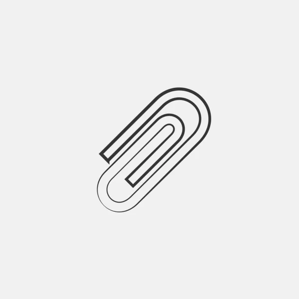Paper Clip Icon Vector Illustration Symbol Eps Grey — Stok Vektör