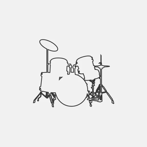 Music Drum Set Icon Vector Illustration Symbol Eps Grey — Vetor de Stock