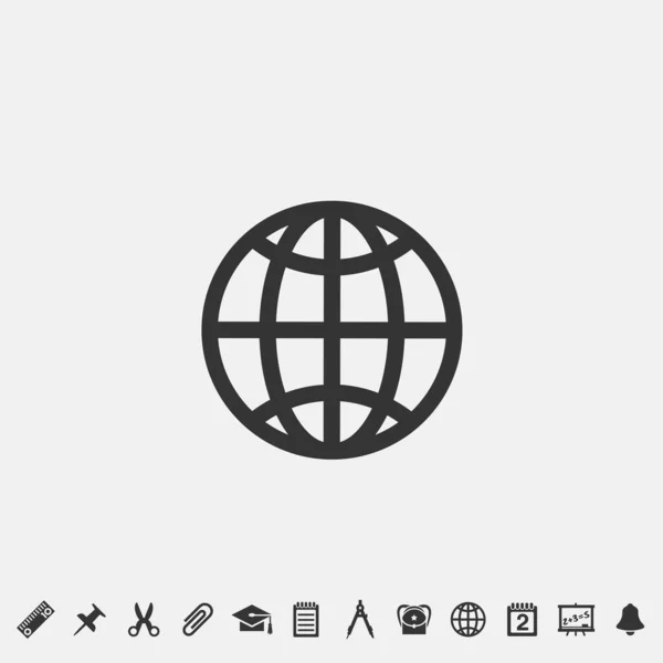 Globe Icon Vector Illustration Symbol Eps Grey —  Vetores de Stock