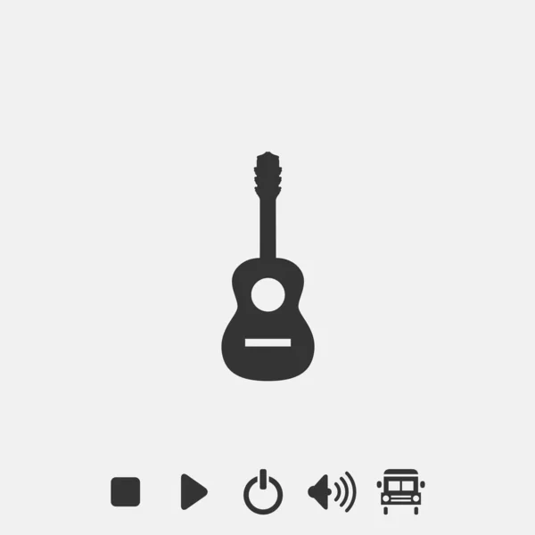 Guitar Icon Vector Illustration Symbol Eps Grey — Stockvektor