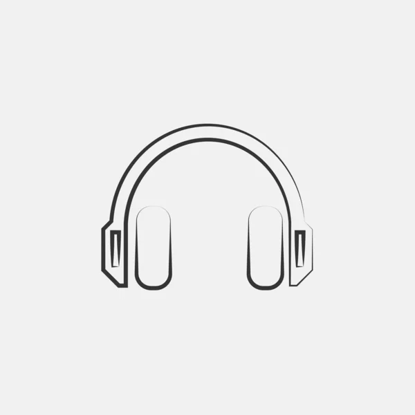 Headphones Icon Vector Illustration Symbol Eps Grey — Image vectorielle