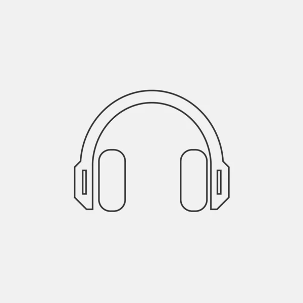 Headphones Icon Vector Illustration Symbol Eps Grey — Image vectorielle