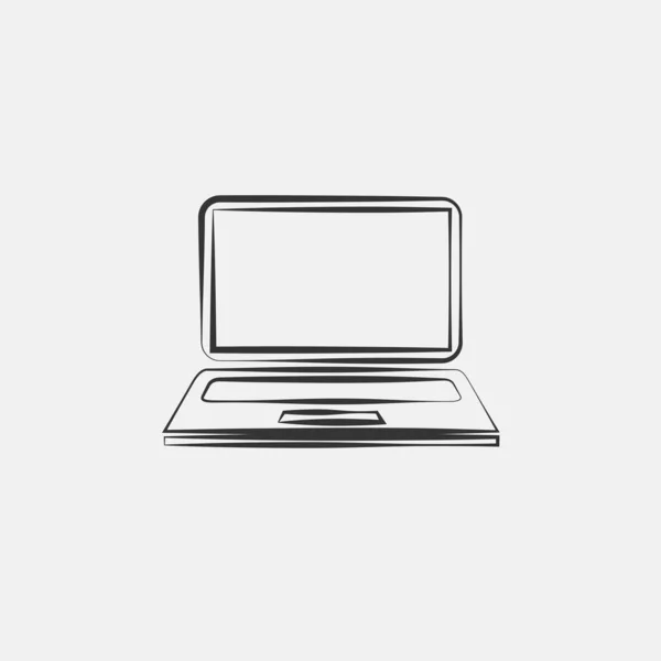 Laptop Icon Vector Illustration Symbol Eps Grey — 스톡 벡터