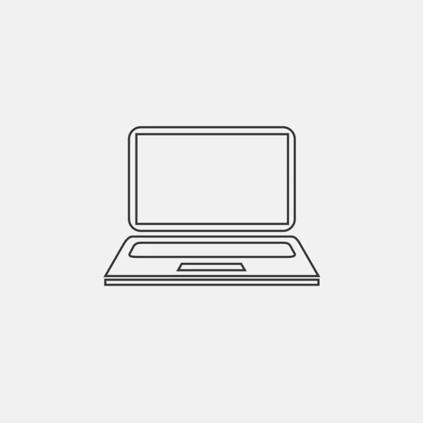 Laptop Icon Vector Illustration Symbol Eps Grey — 스톡 벡터