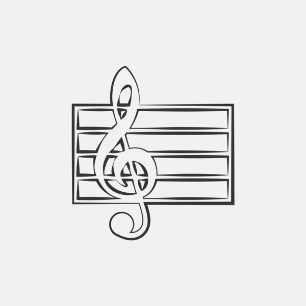 Melody Musical Elements Icon Vector Illustration Symbol Eps Grey — Stockový vektor