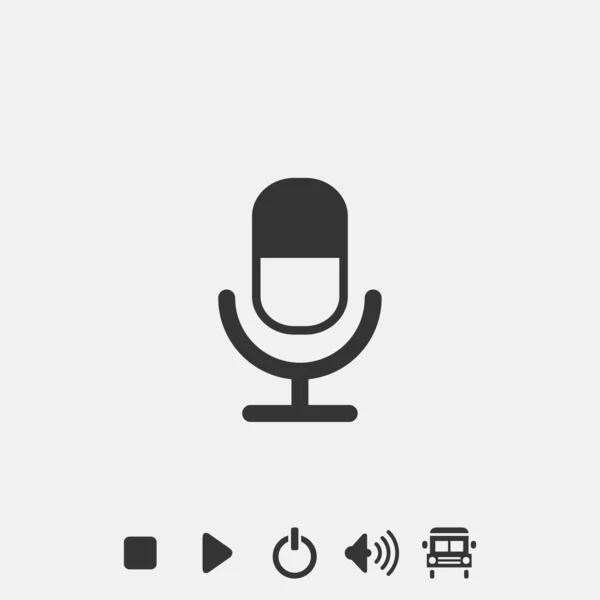 Microphone Icon Vector Illustration Symbol Eps Grey — Vector de stock