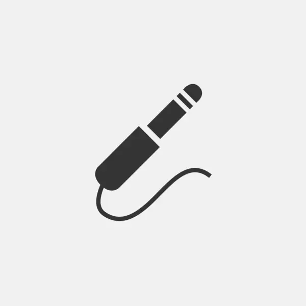 Aux Cable Icon Vector Illustration Symbol Eps Grey — 图库矢量图片