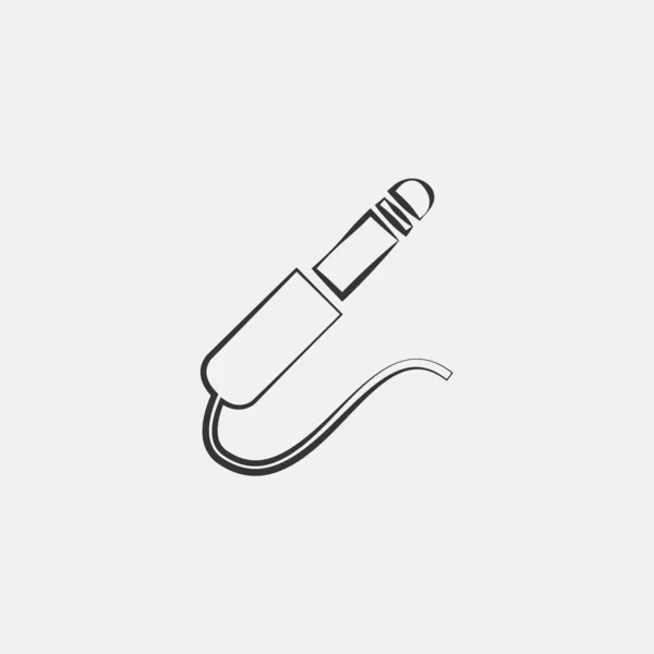 Aux Cable Icon Vector Illustration Symbol Eps Grey — Stok Vektör
