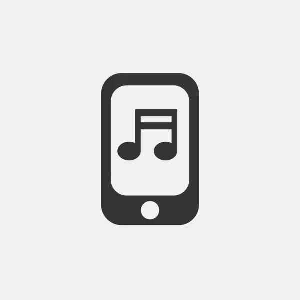 Music Phone Icon Vector Illustration Symbol Eps Grey — Stockvector