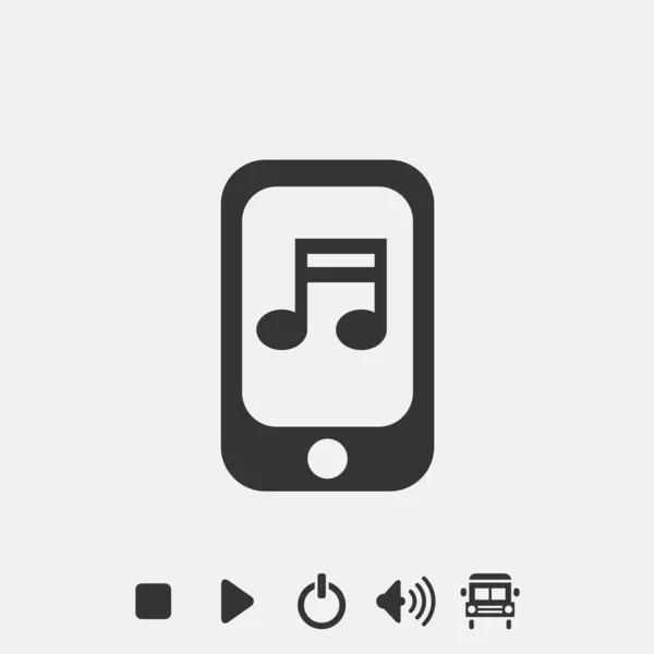 Music Phone Icon Vector Illustration Symbol Eps Grey — стоковый вектор