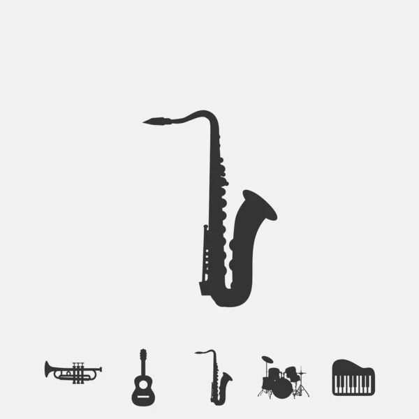 Saxophone Icon Vector Illustration Symbol Eps Grey — Stockvektor