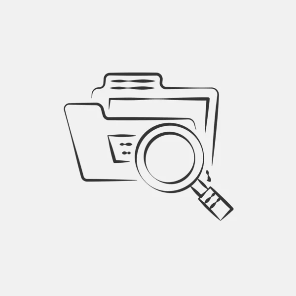 Search Folder Icon Vector Illustration Symbol Eps Grey — Stok Vektör