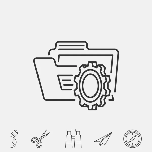 Folder Settings Icon Vector Illustration Symbol Eps Grey — Stockvektor