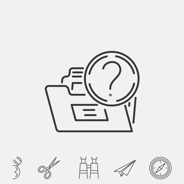 Unknown Folder Icon Vector Illustration Symbol Eps Grey — Vetor de Stock