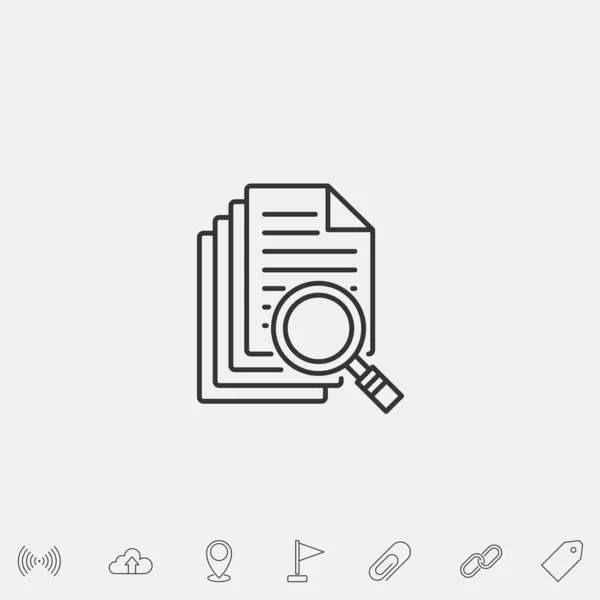 Icono Del Documento Búsqueda Vector Símbolo Ilustración — Vector de stock