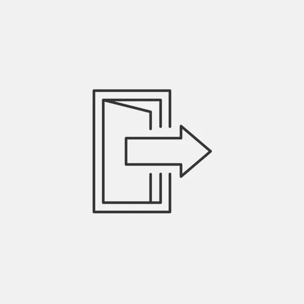 Exit Door Icon Vector Illustration Symbol — Stock Vector