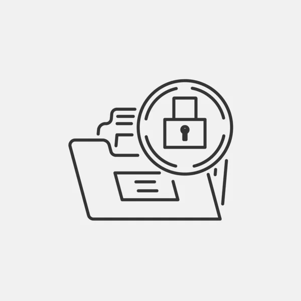 Locked Folder Icon Vector Illustration Symbol — Stock Vector