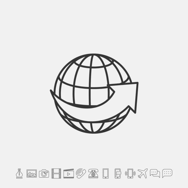 Globo Seta Ícone Vetor Ilustração Para Site Design Gráfico —  Vetores de Stock