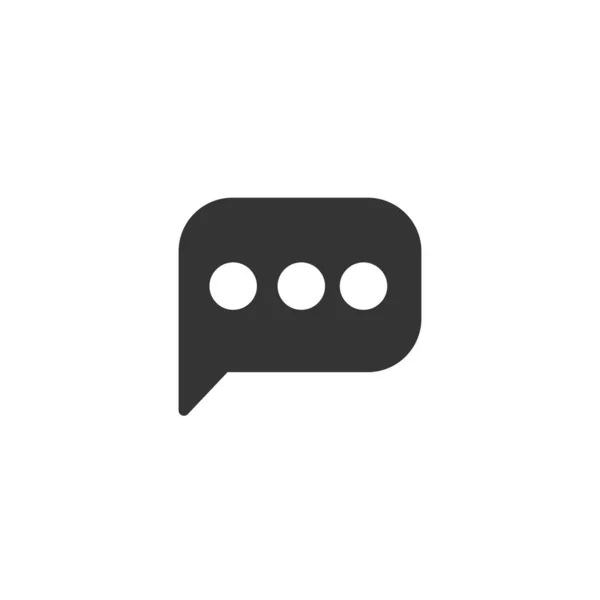 Chat Zeepbel Pictogram Vector Effen Grijs — Stockvector