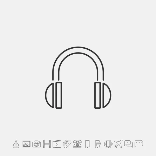 Headphones Ícone Música Vetor Ilustração Para Site Design Gráfico — Vetor de Stock