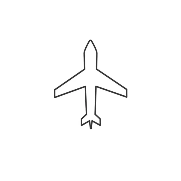 Plane Icon Vector Solid Grey — Stock Vector