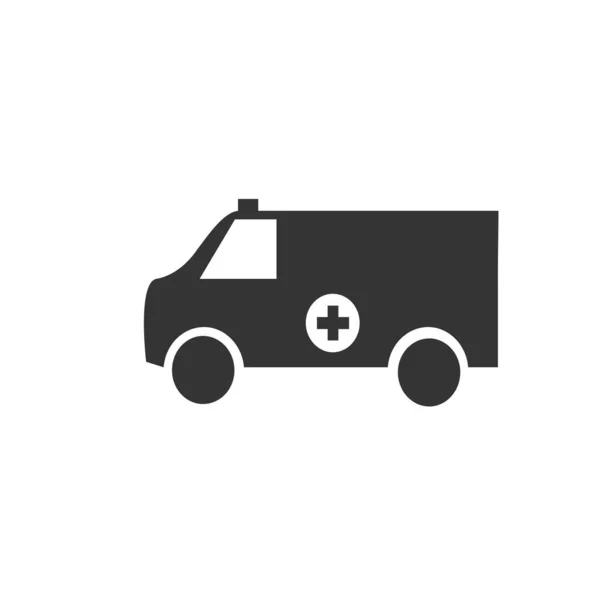 Ambulancia Icono Vector Sólido Gris — Vector de stock