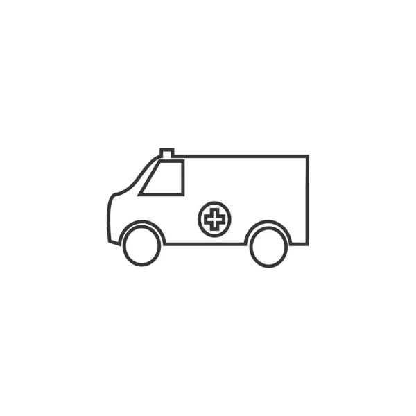Vektor Ikon Ambulans Abu Abu Padat - Stok Vektor