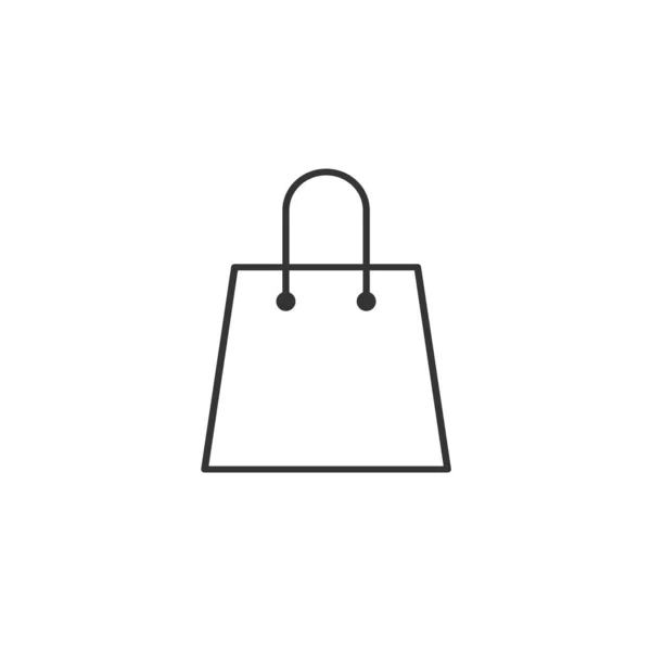 Icono Bolsa Compras Vector Gris Sólido — Vector de stock