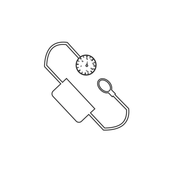 Blood Pressure Meter Icon Vector Solid Grey — Stock Vector