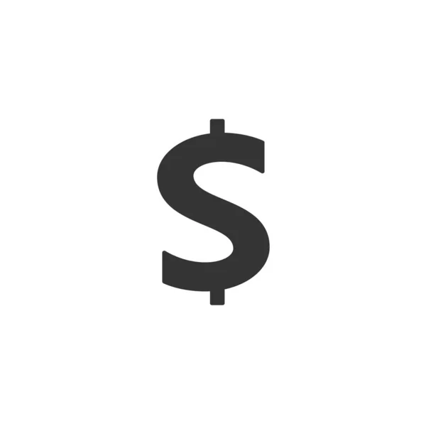 Dólar Signo Icono Vector Sólido Gris — Vector de stock