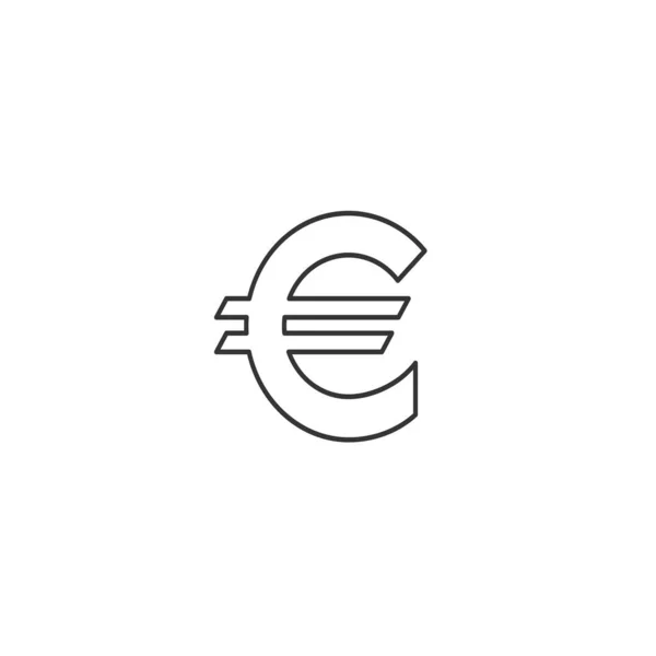 Іконка Євро Валюти Вектор Твердого Сірого — стоковий вектор