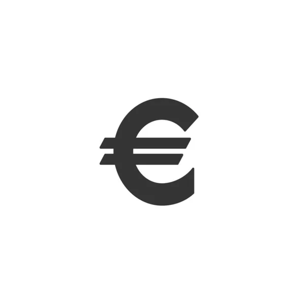 Euro Vetor Ícone Moeda Cinza Sólido —  Vetores de Stock