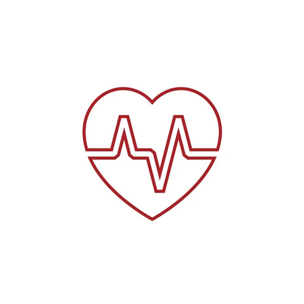 Heart Beat Icon Vector Solid Grey — Stock Vector